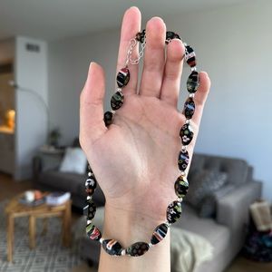 Handmade Floral Glass Necklace